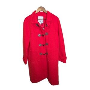 NVLT Anthropologie Red Twill Toggle Duffle Coat Size M NWT